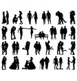 black silhouettes of couples vector image vector image