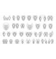 large set different people outline silhouettes vector image vector image