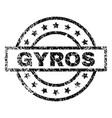scratched textured gyros stamp seal vector image