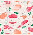 seamless pattern with fresh pieces raw vector image
