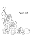 simple floral background in black and white vector image