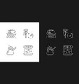 appliance for coffee preparation linear icons set vector image vector image