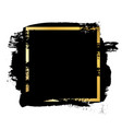 brush stroke gold text box isolated white vector image vector image
