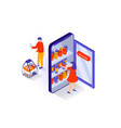 online shopping concept in 3d isometric design vector image