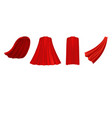superhero red cape in different positions front vector image