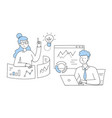 concept of business idea with people and charts vector image