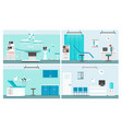 hospital rooms flat set vector image vector image