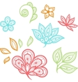 lace floral color elements isolated on white vector image