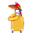 travel concept with welcoming parrot vector image