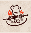 bakery stylized emblem or label in retro style vector image vector image