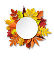 fall leaves composition paper cut frame vector image vector image