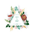 invitation templates with floral and typographic vector image vector image