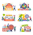 lottery concept characters casino games bingo vector image