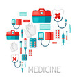 first aid kit equipment background vector image