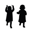 little girl silhouette vector image vector image