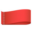 realistic stitch on red textile ribbon fabric vector image vector image