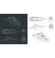 yacht blueprints vector image vector image