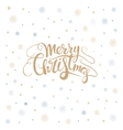 merry christmas lettering over with snowflakes vector image