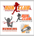 run sport club logo templates set emblems vector image