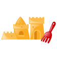 sandcastle and red fork vector image