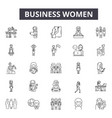 business women line icons for web and mobile vector image
