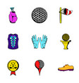 golf icons set cartoon style vector image