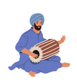 indian street musician playing traditional folk vector image