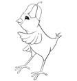 outline chicken with flower cap vector image vector image