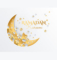 ramadan kareem crescent moon and stars background vector image