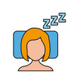 sleeping woman avatar icon vector image