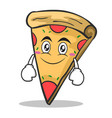 smile face pizza character cartoon vector image