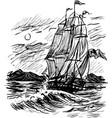 ancient sailing vessel vector image