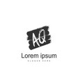 aq letters logo design simple and creative black vector image