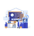 blue futuristic 3d printing technologies vector image