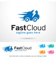 fast cloud logo template vector image