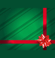 green christmas present and red ribbon bow vector image vector image