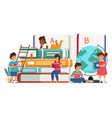 readers kids tiny people and huge stack vector image