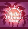 summer tropical banner with palms at sunset vector image vector image