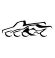 truck car motorcycle combination silhouette vector image