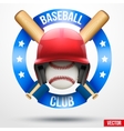 baseball ball and helmet with ribbons vector image vector image