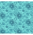 blue line drawn flowers seamless pattern vector image