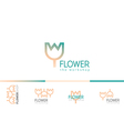 creative gradient set logo on a floral studio vector image