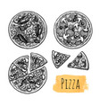 ink sketch pizza vector image