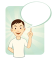 cartoon man with speech bubble vector image vector image