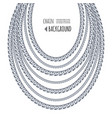silver chains necklace abstract background vector image vector image