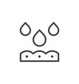 watering line outline icon and soil concept vector image