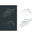 yacht drawings vector image vector image