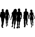 couples walking copy vector image vector image
