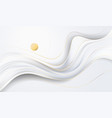 gold white flowing wave template artistic covers vector image