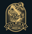 head shark anchor angry logo black vector image